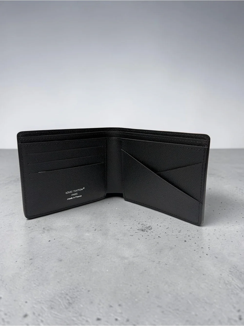 Louis Vuitton Black Epi Leather Bifold Money Clip Wallet